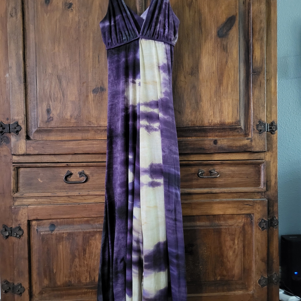 Pink Rose Purple and Cream Maxi Dress